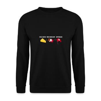 Schweiz Käse - Unisex Pullover - Schwarz - Vorne - Alina (178cm) & Michal (187cm)