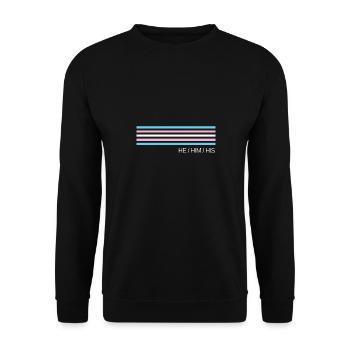 Transgender HE HIM HIS Gift for Transgender - Unisex Sweatshirt - black - Front - Alina (178cm) & Michal (187cm)