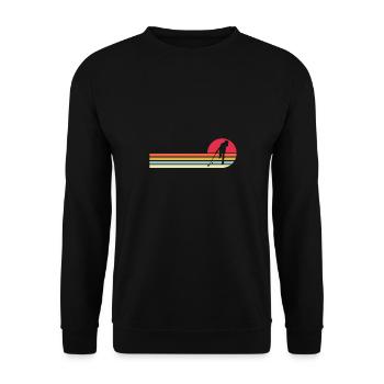 Hockey retro motiv für hockeyspieler - Unisex Pullover - Schwarz - Vorne - Alina (178cm) & Michal (187cm)