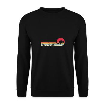 Tauchen gehen retro taucher motif für taucher - Unisex Pullover - Schwarz - Vorne - Alina (178cm) & Michal (187cm)