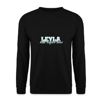 Spruch Leyla - Unisex Pullover - Schwarz - Vorne - Alina (178cm) & Michal (187cm)