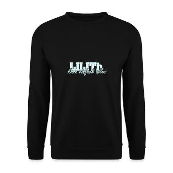 Spruch Lilith - Unisex Pullover - Schwarz - Vorne - Alina (178cm) & Michal (187cm)