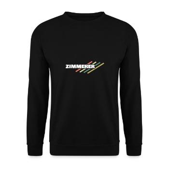 Zimmerer als Arbeitsplatz - Unisex Pullover - Schwarz - Vorne - Alina (178cm) & Michal (187cm)