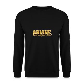 Ariane als Frau - Unisex Pullover - Schwarz - Vorne - Alina (178cm) & Michal (187cm)