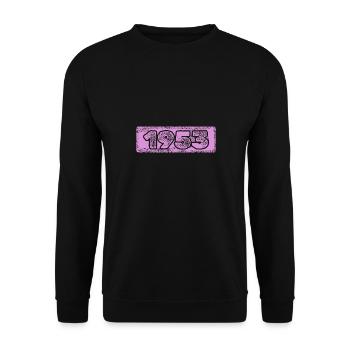 Jahrgang 1953 - Unisex Pullover - Schwarz - Vorne - Alina (178cm) & Michal (187cm)