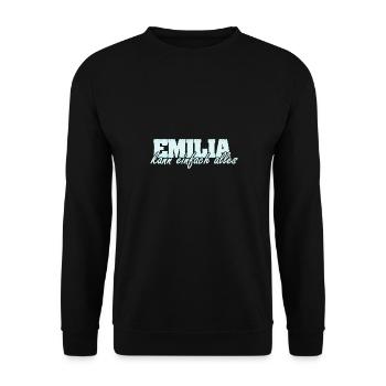 Frau Emilia - Unisex Pullover - Schwarz - Vorne - Alina (178cm) & Michal (187cm)