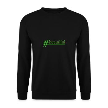 Stylischer Hashtag beautiful - Unisex Pullover - Schwarz - Vorne - Alina (178cm) & Michal (187cm)
