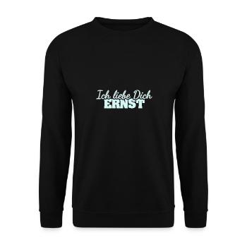 Liebe Ernst - Unisex Pullover - Schwarz - Vorne - Alina (178cm) & Michal (187cm)