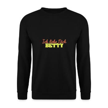 Geschenk für Betty - Unisex Pullover - Schwarz - Vorne - Alina (178cm) & Michal (187cm)