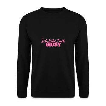 Geschenk für Giusy - Unisex Pullover - Schwarz - Vorne - Alina (178cm) & Michal (187cm)