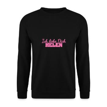 Geschenk für Helen - Unisex Pullover - Schwarz - Vorne - Alina (178cm) & Michal (187cm)