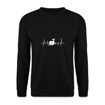 Weißwal Beluga Wal - Unisex Pullover - Schwarz - Vorne - Alina (178cm) & Michal (187cm)