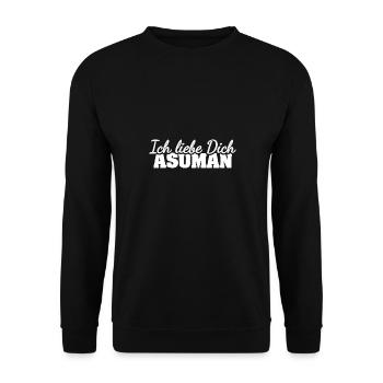 Asuman als Liebe - Unisex Pullover - Schwarz - Vorne - Alina (178cm) & Michal (187cm)