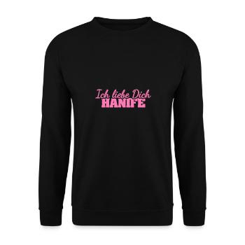 Hanife as love - Unisex Sweatshirt - black - Front - Alina (178cm) & Michal (187cm)