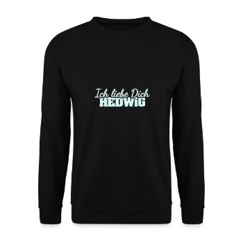 Liebe Hedwig - Unisex Pullover - Schwarz - Vorne - Alina (178cm) & Michal (187cm)