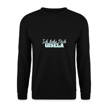 Geschenk für Gisela - Unisex Pullover - Schwarz - Vorne - Alina (178cm) & Michal (187cm)