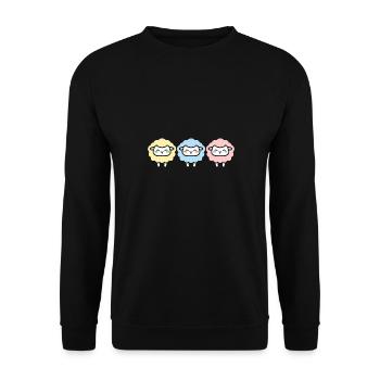 Schaf - Unisex Pullover - Schwarz - Vorne - Alina (178cm) & Michal (187cm)
