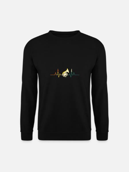 Hornist Herzschlag Waldhorn - Unisex Pullover - Schwarz