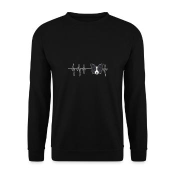 Dog Heartbeat I Drôle Border Collie - Sweat-shirt Unisexe - noir - Devant - Alina (178cm) & Michal (187cm)