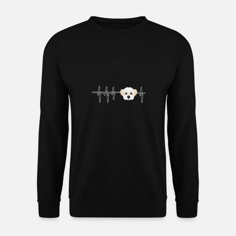 Dog Heartbeat I Funny Maltese - Unisex Pullover - Schwarz