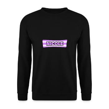 JGA Jungesellin Hochzeit Vorname Nicole - Unisex Pullover - Schwarz - Vorne - Alina (178cm) & Michal (187cm)