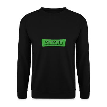 Geschenk für Ariana - Unisex Pullover - Schwarz - Vorne - Alina (178cm) & Michal (187cm)
