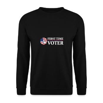 First Time Voter Political Election Your Vote - Unisex Sweatshirt - black - Front - Alina (178cm) & Michal (187cm)