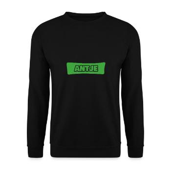 Geburt Antje - Unisex Pullover - Schwarz - Vorne - Alina (178cm) & Michal (187cm)