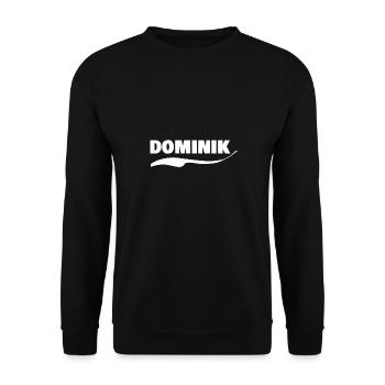 Dominik als Vorname - Unisex Pullover - Schwarz - Vorne - Alina (178cm) & Michal (187cm)