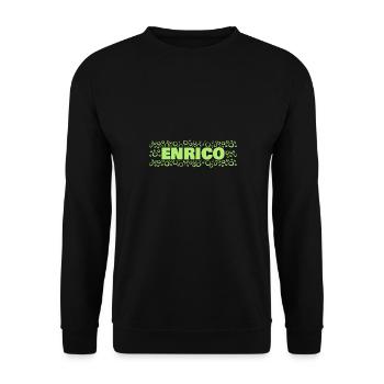 Geschenk für Enrico - Unisex Pullover - Schwarz - Vorne - Alina (178cm) & Michal (187cm)