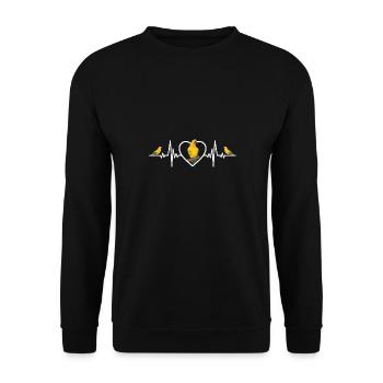 Parakeet Parrot Parakeet Bird - Unisex Sweatshirt - black - Front - Alina (178cm) & Michal (187cm)