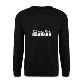 Liebe Barbara - Unisex Pullover - Schwarz - Vorne - Alina (178cm) & Michal (187cm)