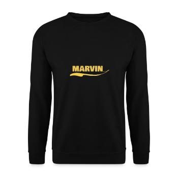 Geschenk für marvin - Unisex Pullover - Schwarz - Vorne - Alina (178cm) & Michal (187cm)