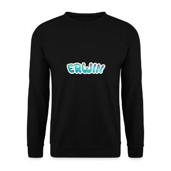 Geschenk für Erwin - Unisex Pullover - Schwarz - Vorne - Alina (178cm) & Michal (187cm)