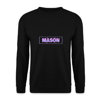 Geschenk für Mason - Unisex Pullover - Schwarz - Vorne - Alina (178cm) & Michal (187cm)