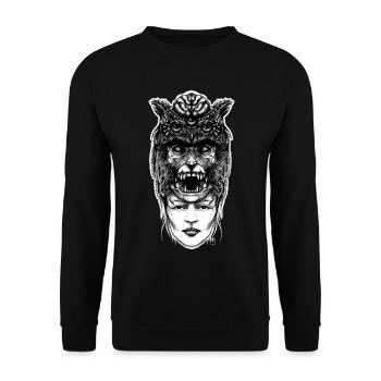 WolfGirl Second - Unisex Sweatshirt - black - Front - Alina (178cm) & Michal (187cm)