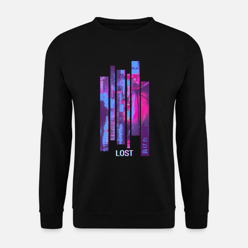 Vapor Wave 90s Lost - Unisex Pullover - Schwarz