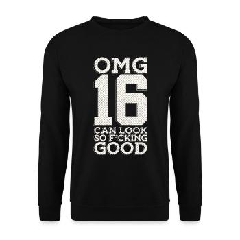 16TH BIRTHDAY 2006 FINALLY 16 YEARS OLD SWEET 16 - Unisex Sweatshirt - black - Front - Alina (178cm) & Michal (187cm)