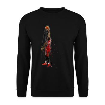 Basket Homme Ou Enfant Papa Et Fils - Sweat-shirt Unisexe - noir - Devant - Alina (178cm) & Michal (187cm)