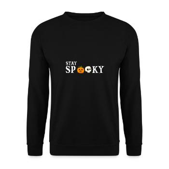Stay Spooky Cute Funny Halloween Designs - Unisex Pullover - Schwarz - Vorne - Alina (178cm) & Michal (187cm)