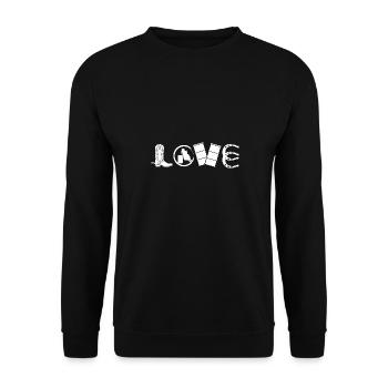 Cheval de course de barils de rodéo - Sweat-shirt Unisexe - noir - Devant - Alina (178cm) & Michal (187cm)