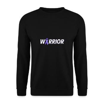 Krieger lila Band Hoden krebs Bewusstsein - Unisex Pullover - Schwarz - Vorne - Alina (178cm) & Michal (187cm)