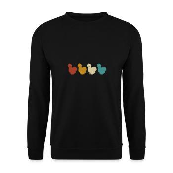 Silk Chicken Silk Chicken Silkie Chicken Gift - Unisex Sweatshirt - black - Front - Alina (178cm) & Michal (187cm)