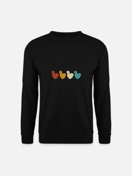 Seidenhuhn Seidenhühner Silkie Hühner Geschenk - Unisex Pullover - Schwarz