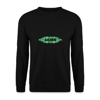 Geschenk für Aileen - Unisex Pullover - Schwarz - Vorne - Alina (178cm) & Michal (187cm)
