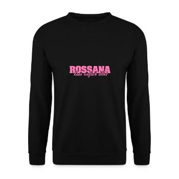 Geschenk für Rossana - Unisex Pullover - Schwarz - Vorne - Alina (178cm) & Michal (187cm)