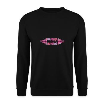 Mutter für Maila Mutti Mama - Unisex Pullover - Schwarz - Vorne - Alina (178cm) & Michal (187cm)