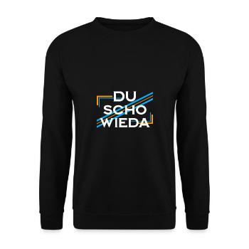 Du scho wieda - Unisex Pullover - Schwarz - Vorne - Alina (178cm) & Michal (187cm)