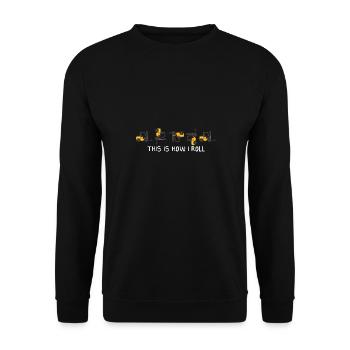 This Is How I Roll Funny Forklift Driver Forklift - Unisex Pullover - Schwarz - Vorne - Alina (178cm) & Michal (187cm)