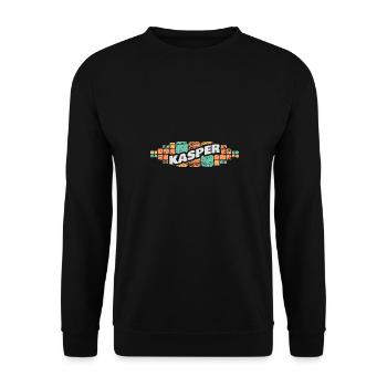 Geschenk für Kasper - Unisex Pullover - Schwarz - Vorne - Alina (178cm) & Michal (187cm)